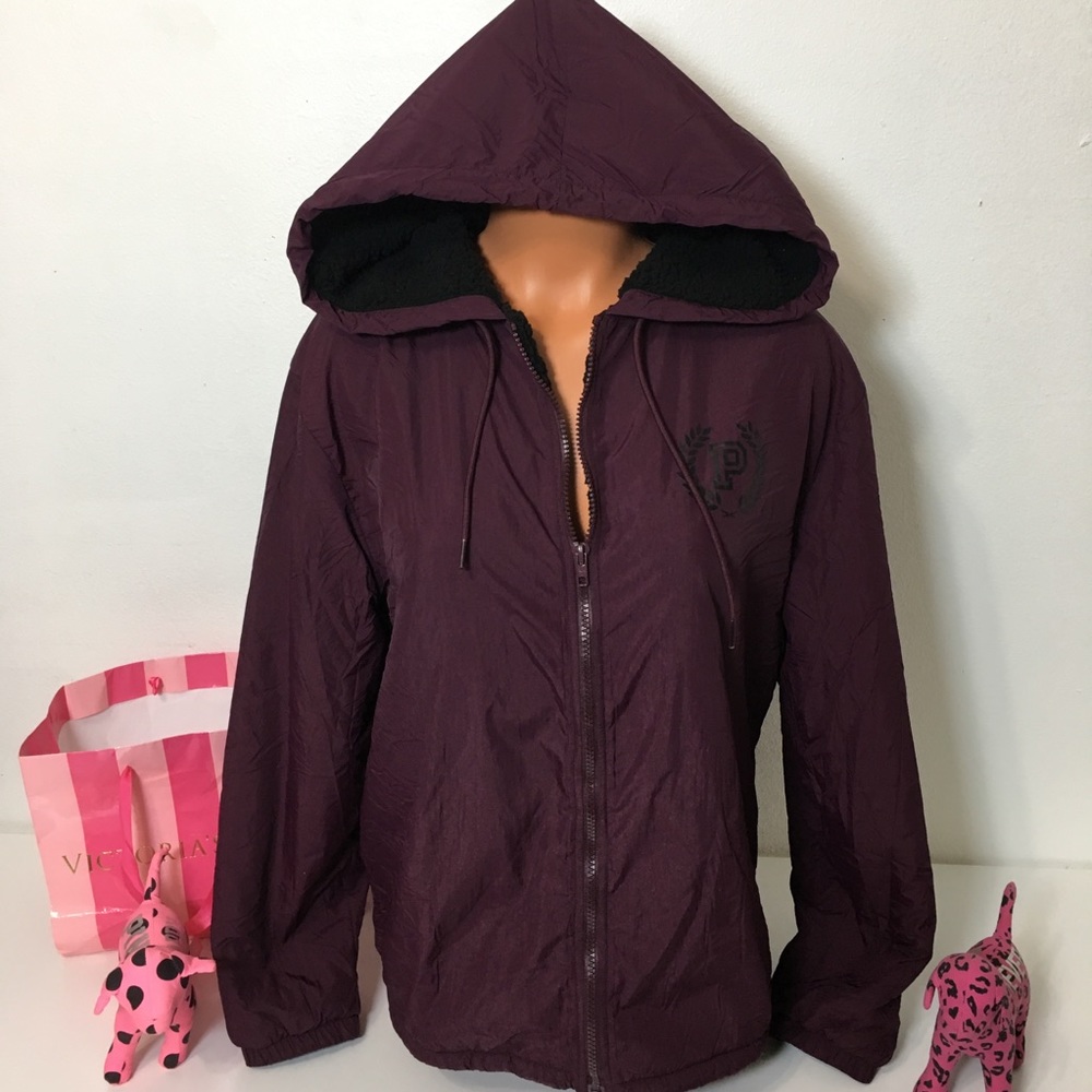 🚫SOLD🚫NEW PINK VS SHERPA ANORAK FULLY LINED HOODED